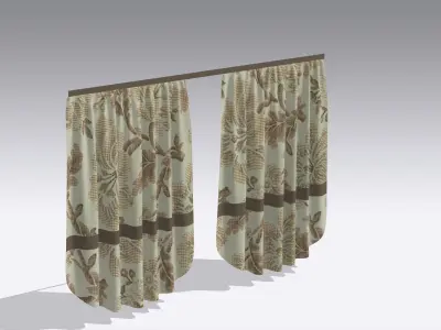 Curtain Low-poly 3D model