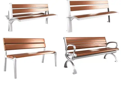 Modern Bench collection 6 3D model