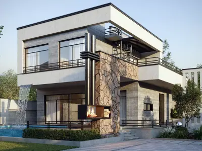 Cube Villa 3D model