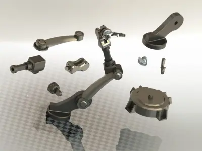 Robot Arm Low-poly 3D model