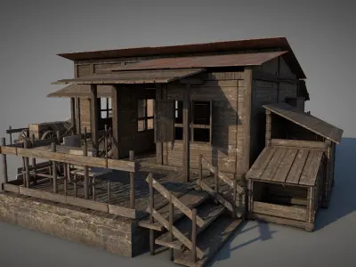 Arizona Desert Shack v3 3D model