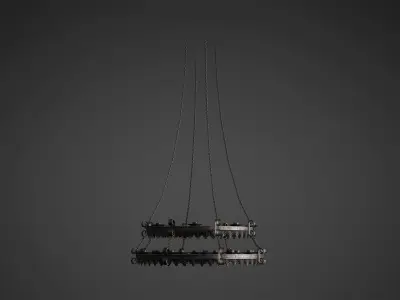 Medieval Chandelier Low Poly Game Ready Low-poly 3D model