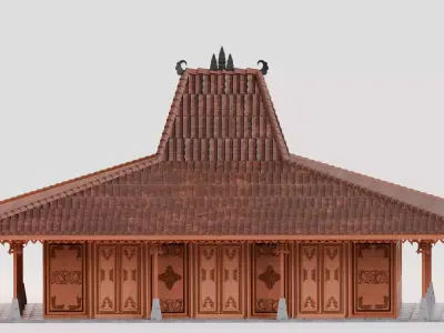Traditional Houses - Rumah Joglo Sinom Low-poly 3D model