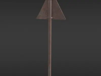 Game-ready Radioactivity sign rusty - Unity - HDRP - UE4 Low-poly 3D model