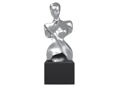 Abstract Woman Half Body Shape Sculpture v2 002 Low-poly 3D model