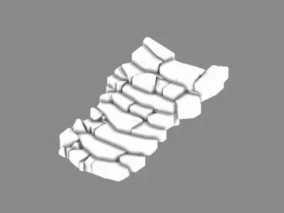 New Village - stone stairs 01 3D model