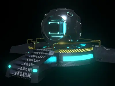 Sci-Fi Reactor Low-poly 3D model
