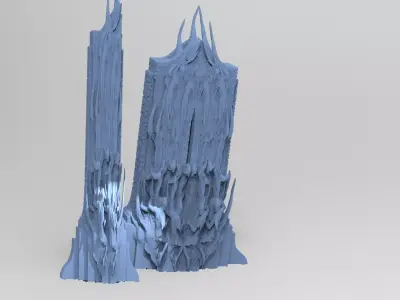Dantes Underworld Gateway Pillars 2 versions 3D model