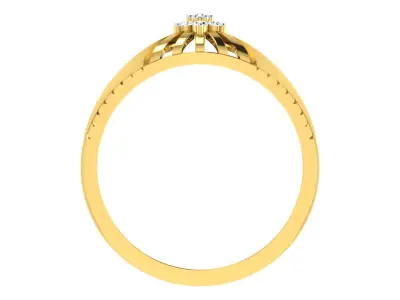Light Weight Yellow Gold Diamond Ring  -ZA RN 7801 3D print model
