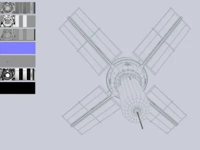 Sci fi Satellite 01 Low-poly 3D model