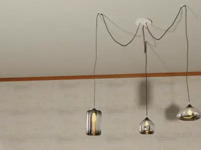 Modern ceiling lamps for interior design 3D model