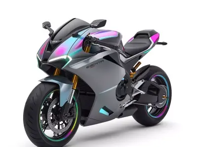 Futuristic Electric Motorcycle 3D Model Low-poly 3D model