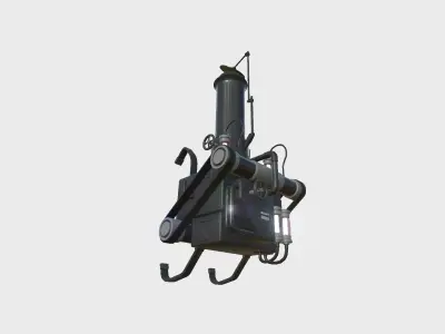 Steampunk Backpack 11 Black Cartoon - Character Design Fashion Low-poly 3D model