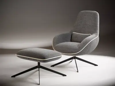  Momo Light Chair and Ottoman 3D model