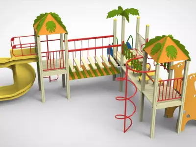 Playground for kids 3D model 17