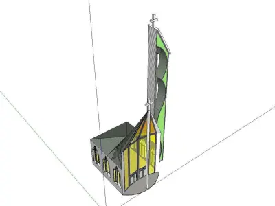 Architecture-Religion-God-Culture-Temple-0136 church with ste... 3D model