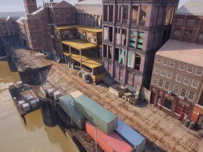 Industrial District Modular Pack Low-poly 3D model