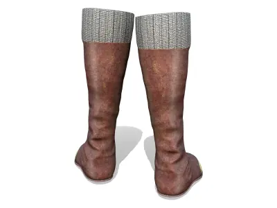 Western Expeditor Archaeologist Explorer Flat Boots Low-poly 3D model