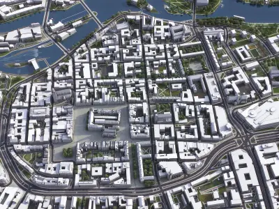 Wroclaw - 3D City Model Low-poly 3D model
