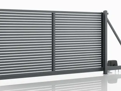 Aluminum Electric Sliding Gate - Model 2 - 6cm - 3D model