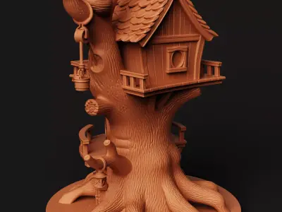 Fantasy Treehouse Model -  Fairy Garden Miniature  3D print model