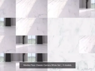 Marble Floor Classic Carrara White Set  Texture