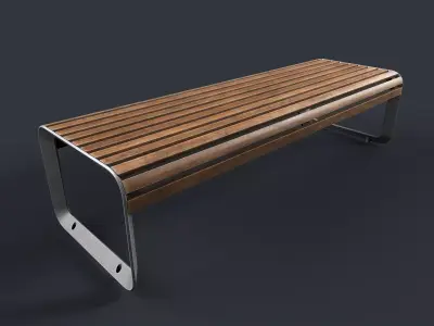 Modern Outdoor Bench 1 PBR Game Ready Low-poly 3D model