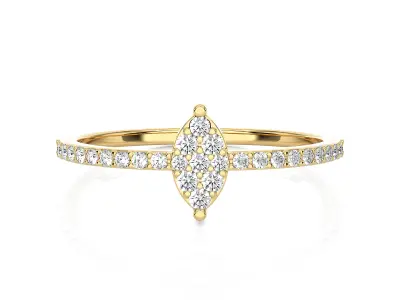 Light Minimalist Diamond Ring 3D print model