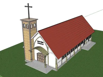 Architecture-Religion-God-Culture-Temple-0298 church with cro... 3D model