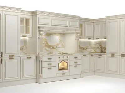 Beige classic kitchen Grangala 3D model