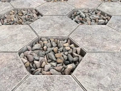 Paving hexagon pebble 3D model