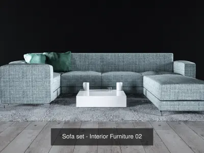 Sofa sets - Interior Furniture 3D Model Pack
