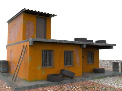 SLUM- OLD HOUSE-01 Low-poly 3D model