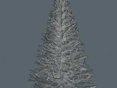 Realistic Christmas Tree with Lights  Low-poly 3D model