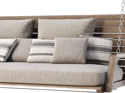 Mary wooden double garden swing MR45 by Bpoint Design  3D model