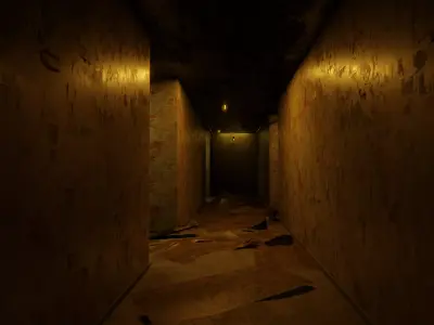 Damaged Hallway 3D model