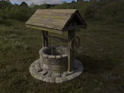 Medieval Well Low-poly 3D model