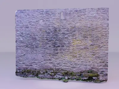 Castle stone old wall high-poly 3D model