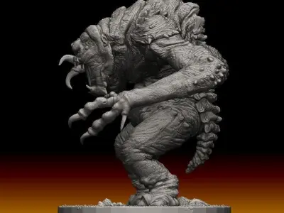 Star Wars rancor with interchangeable heads and a bone accessory 3D model