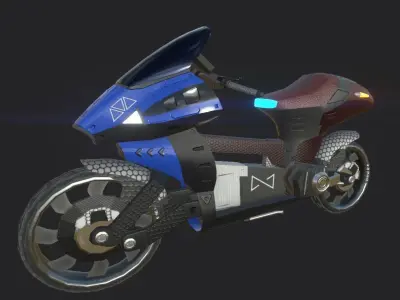 SCI-Fi Speed-Bike Low-poly 3D model