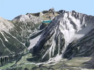 Mountain landscape Alps Switzerland 3D model