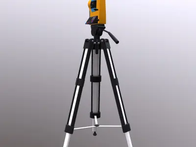Road Survey Equipment Low Poly Low-poly 3D model