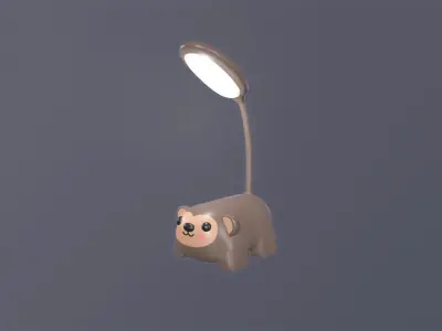 Monkey Desk Lamp Cute Low-poly 3D model
