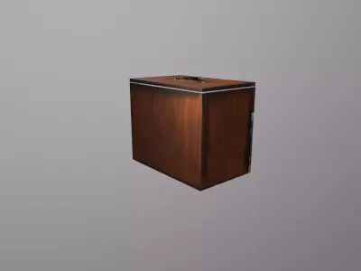 Wooden Apothecary Case Low-poly 3D model