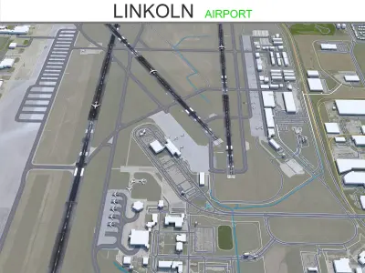 Linkoln Airport 12km Low-poly 3D model
