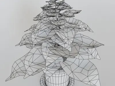 flower in a pot Low-poly 3D model