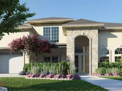 3D Exterior Scene 3D model design garden and landscape  3D model 5