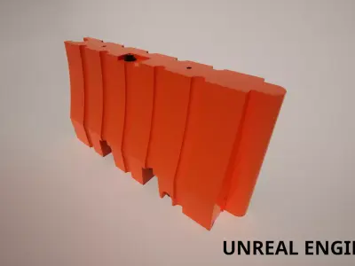 Traffic Water Filled Barrier Low-poly 3D model
