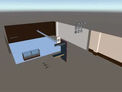 Shooting Interior Low-poly 3D model