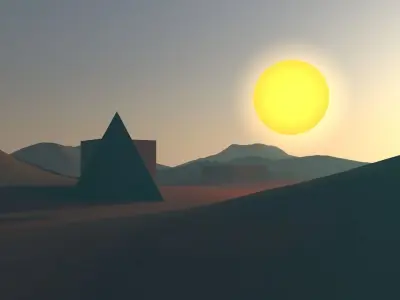 sci fi desert  Low-poly 3D model
